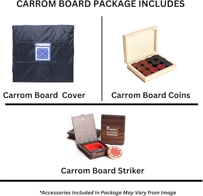 SISCAA Carrom Board Sure SLAM Indoor Board Game Approved by Carrom Federation of India & Maharashtra Carrom Association (Jumbo, 32mm)