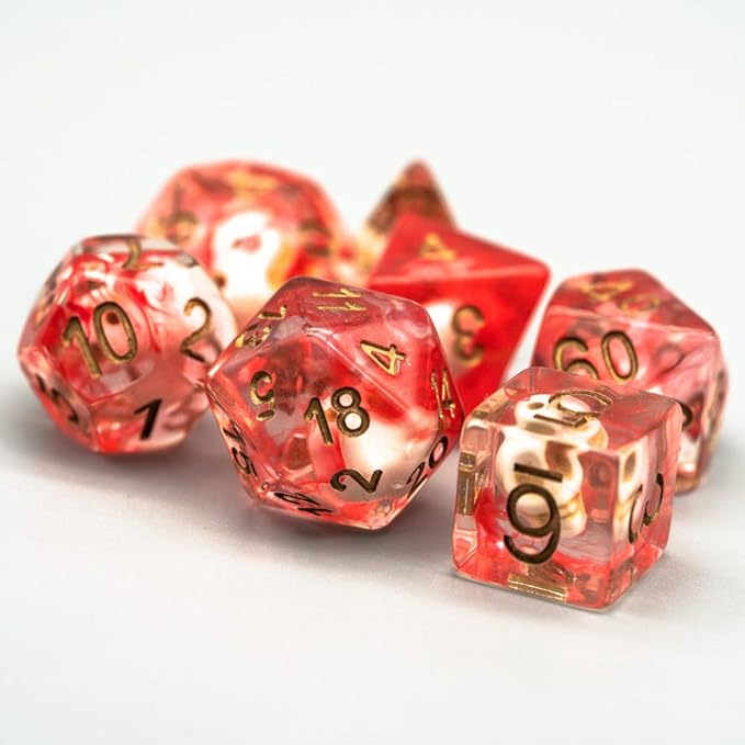 UDIXI Polyhedral DND Dice Set, Red Skull Dice Set for Dungeons and Dragons Role Playing Game and Tabletop Game,Board Games