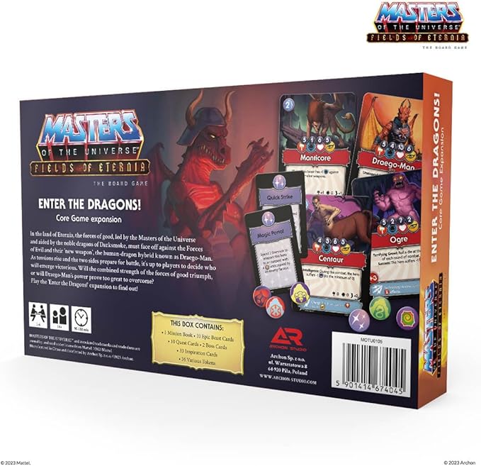 Masters of The Universe Enter The Dragons Expansion Set for Fields of Eternia Board Game, for 1-6 Players, Ages 14+