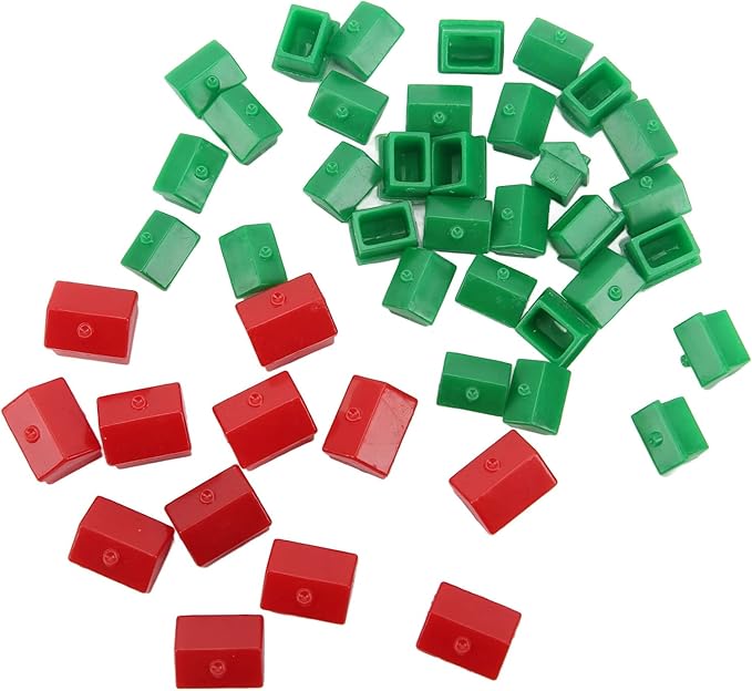 VGEBY Game Replacement Pieces, Game Plastic Hotels Houses Game Piece Supplement Accessories Replacement Pieces Game Pieces Houses