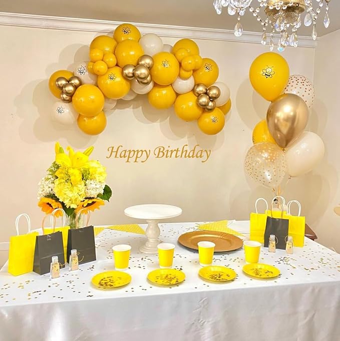 Yellow Gold Confetti Party Balloons, 50pcs12 inch Mustard Light Yellow Gold Latex Balloons for Birthday Wedding Baby Shower Bride Sunflower Theme Party Decoration