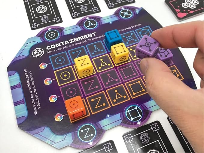 Smirk & Dagger Tesseract 1-4 Player Cooperative Strategy Board Game, 64 Dice, Rotating Turntable, Dice Manipulation, Unique Player Powers, A Great Gift for Couples, Family, Adults & Teens Ages 14+