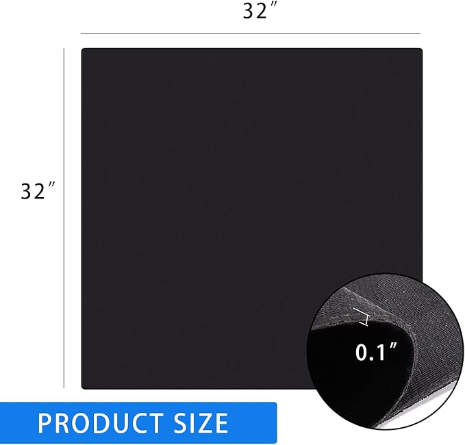 GSE Games & Sports Expert 32 x 32 Inches Rubber Anti-Slip Playmat, Mahjong, Dominoes, Poker Cards and Board Games Tabletop Cover Mat with Carrying Bag (2-Pack, Black)