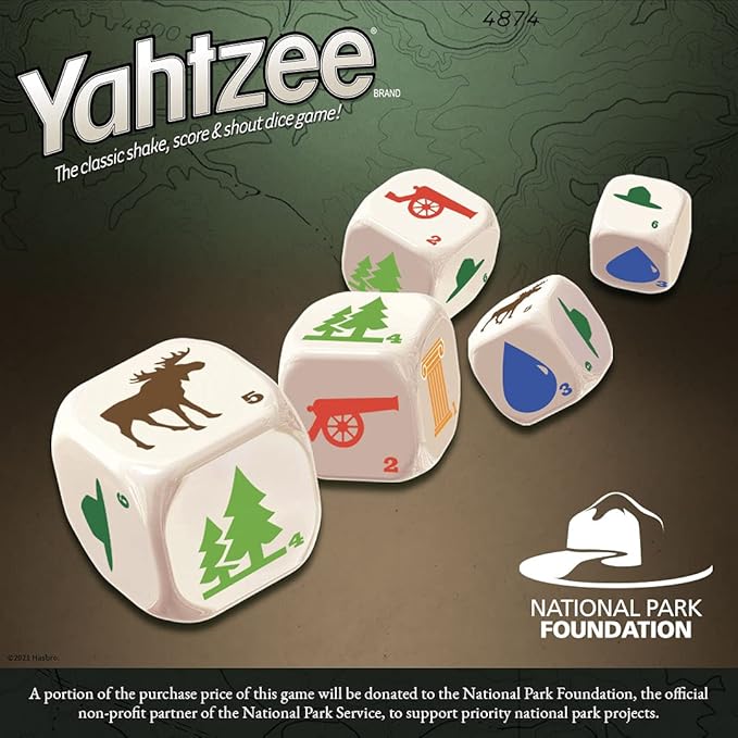 YAHTZEE National Parks Travel Edition | Classic Yahtzee Dice Game with a National Parks Theme | Perfect Travel Game for Families | Celebrate US National Parks Service