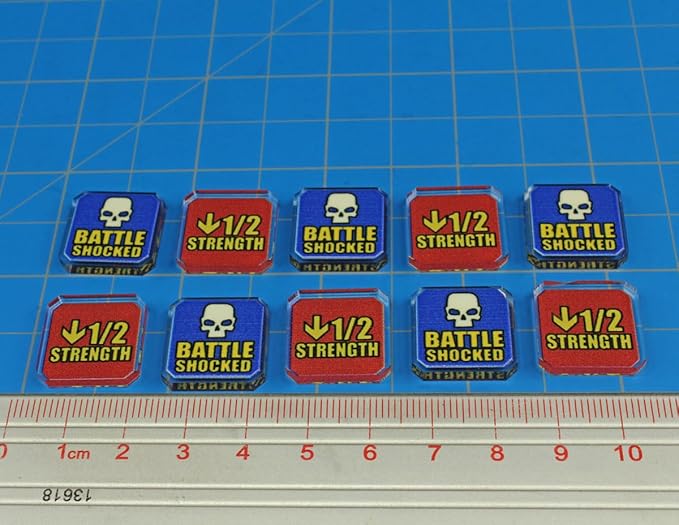 LITKO Upgrade Tokens | Compatible with Warhammer 10th Edition | Half-Strength | Battle Shocked | Wound | Movement | Modifier | WH40Kv10 (Half Strength/Battle Shocked)