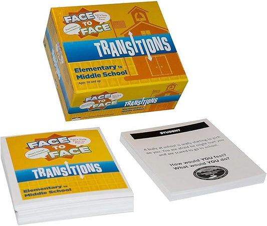 Face to Face Transitions Kids Card Game (Elementary to Middle School Edition) – Communication Development for Important Life Transitions, Ages 10 and Up