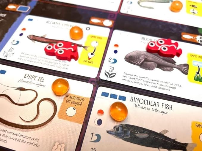 Stonemaier Games: Finspan Upgrade Pack | Squishy Eggs and Wooden Fish Tokens | 40 Young Tokens, 20 School Tokens, and 50 Squishy Egg Tokens (TPR Plastic) - Add to Finspan