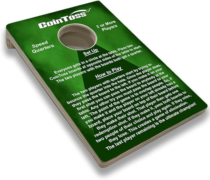 CoinToss Boards - Speed Quarters - Dark Green - The Game Where Quarters Meets Cornhole