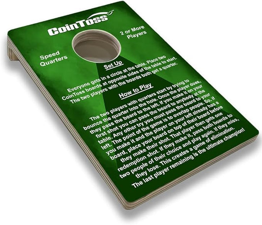 CoinToss Boards - Speed Quarters - Dark Green - The Game Where Quarters Meets Cornhole