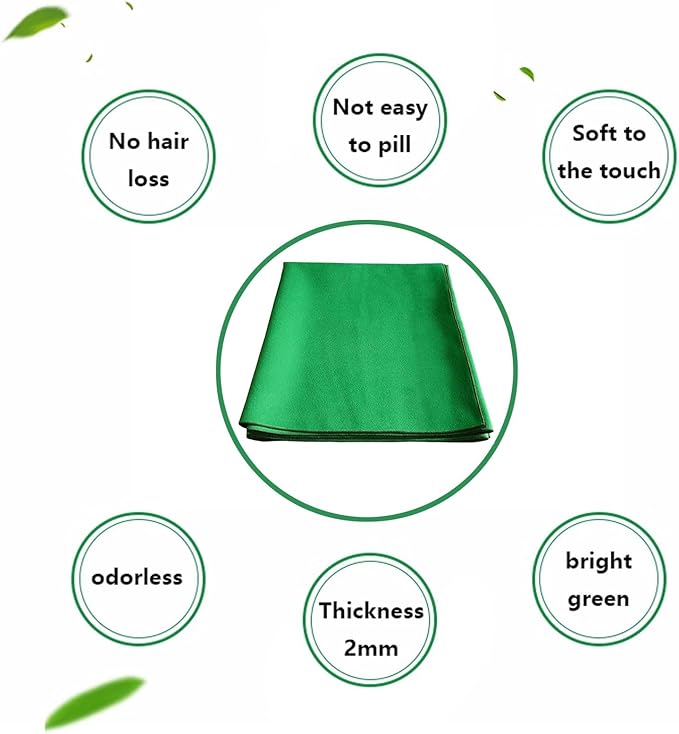 JUANJUAN Felt Game Table Cover - Foldable Green Table Cloth Poker & Dominoes Game Topper, Thickness: 2 mm