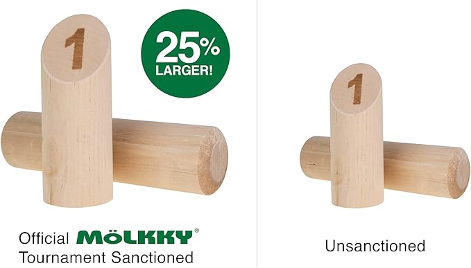 Molkky - Wooden Pin & Skittles Game - Outdoor Fun - For Beach - Park - Picnic - Playground - Classic Family Garden Game from Tactic