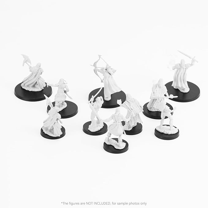 100PCS Miniature Bases+120PCS Adhesive, 25mm 32mm 40mm Mix Black Round Plastic Model Bases for Gaming Miniatures Collectible War Table Game or Wargames Board Game