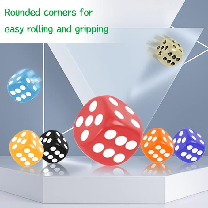 100 Pieces 16MM Dice Set, 6 Sided Standard Colored Dices with Portable Plastic Box, Opaque 10 Colors Games Dice for Board Games, Parties, Classroom Math Bulk Dice