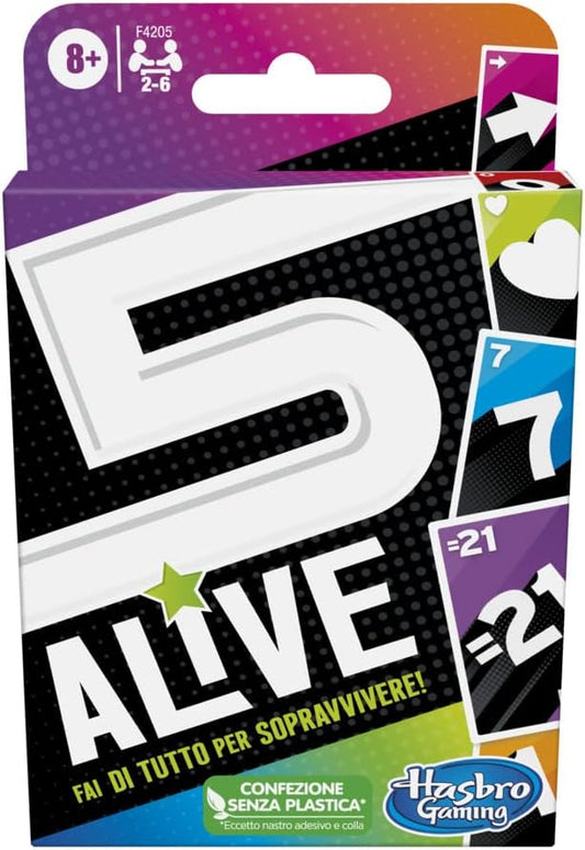 Hasbro Gaming 5 Alive Fast Speed Card Game for Kids and Families, Family Games, Fast Card Games for 2-6 Players