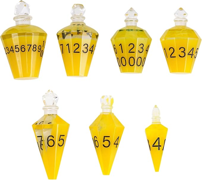 7PCS Potion DND Dice Set,Transparent Sharp Edge Dice Set D&D RPG Polyhedral Die,for Dungeons & Dragons, Pathfinder, and TTRPG Roleplaying Games.(Yellow)