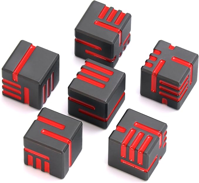 Metal D6 Dice, 6 Sided Die with Case Dice Set Great for DND Tabletop RPG Dungeons and Dragons Dice Collectors D&D Accessories Gifts (D6 Red)