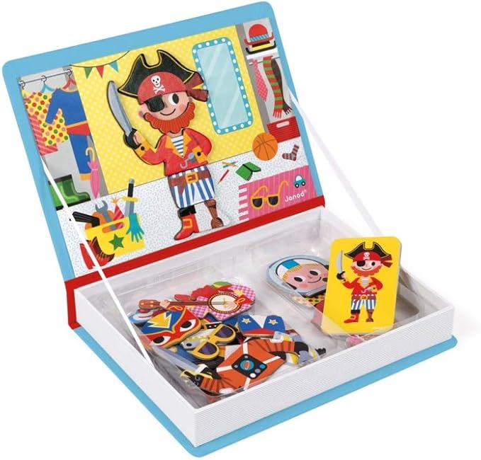 Janod MagnetiBook 45 pc Magnetic Boys Costumes Dress Up Game - Ages 3+ - J02719