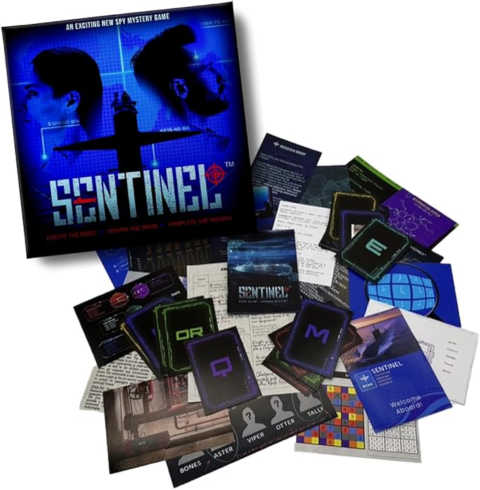 Spy Murder Mystery Puzzle Board Game. Unsolved Crime Case Files Investigation Detective Escape Room for Adults & Teens Date Nights or Solo - Sentinel