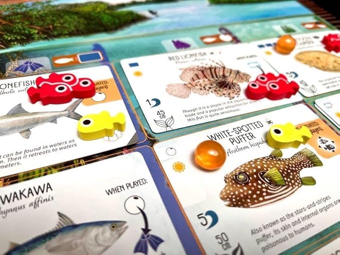 Stonemaier Games: Finspan Upgrade Pack | Squishy Eggs and Wooden Fish Tokens | 40 Young Tokens, 20 School Tokens, and 50 Squishy Egg Tokens (TPR Plastic) - Add to Finspan