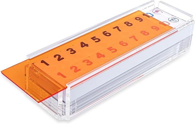 Luxury Rummy Tile Set Game in Handmade Acrylic Case with 4 Racks Included (Orange)