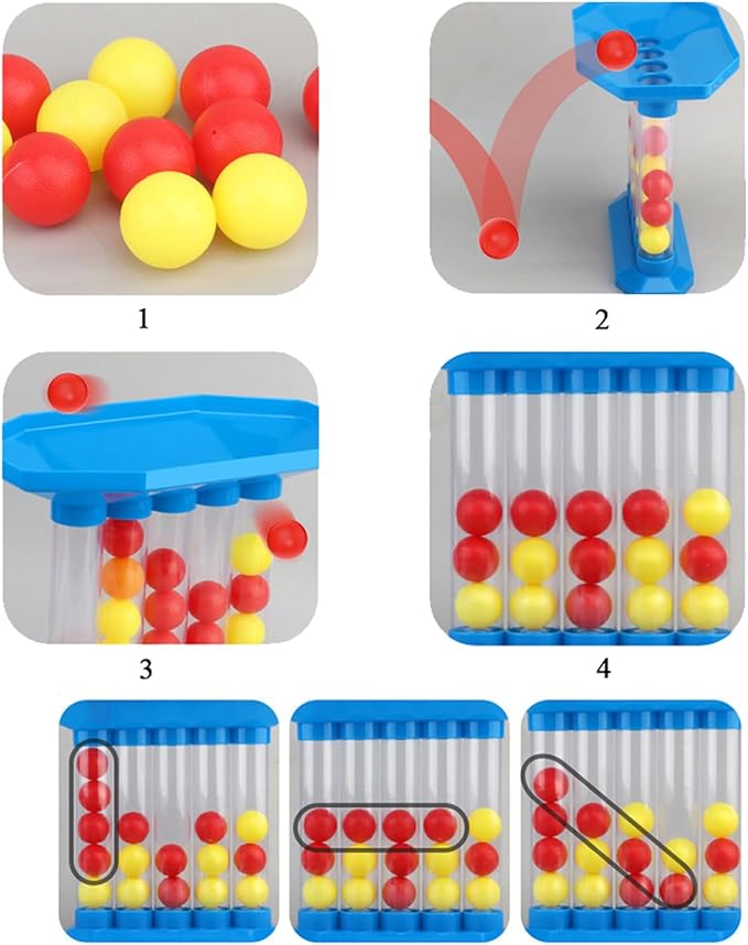 Bounce Ball Game Family Party Games for Adults, Connect The Balls of Same Colour in a Row, Tabletop Jumping Ball Board Games, Fun Games Party Favors for Holiday (Blue)