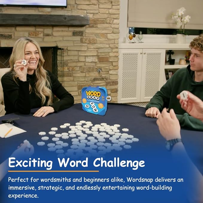 Game with Travel Bag, Word Puzzle for Adults, Family, and Kids, Fun Game for Ages 8+, 1-4 Players