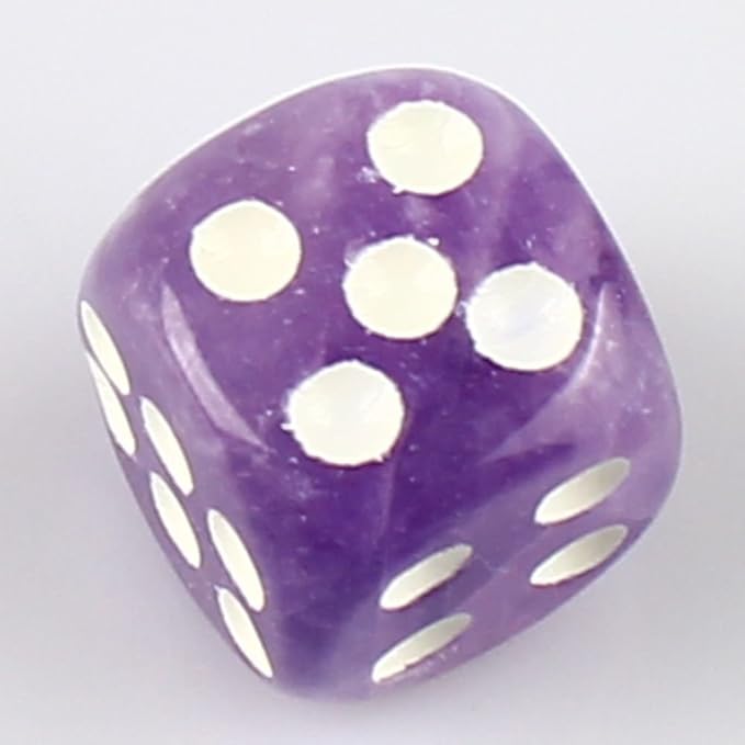 Natural Hand Carved Gemstone Dices, 15mm/0.59in, 6 Sided, Amethyst