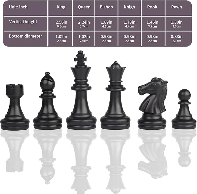 Andux Foldable Magnetic Three-in-One Board Game Set, Chess, Backgammon, Checkers (L, 32x32x2cm, 6+, 2 Players)