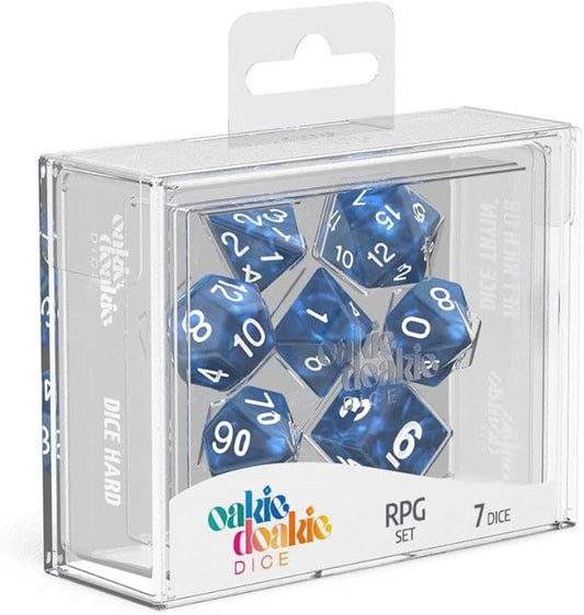 Oakie Doakie Dice RPG Set Marble - Blue (7)