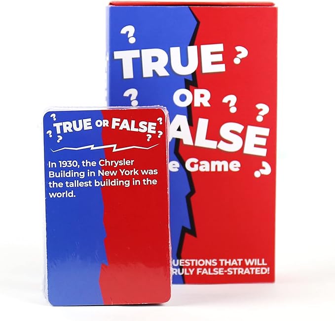 Gift Republic True or False Trivia 100 Question Card Game. Easy Game Play for 2+ Players. Ideal for Parties, Game Nights & Travel. Fun Family & Friends Game