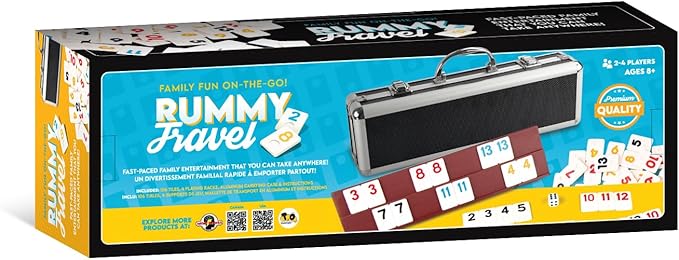 Premium Travel Rummy Game Set with Aluminium Case, 106 Tiles Rummy, Suitable for Birthday, Anniversary, New Year