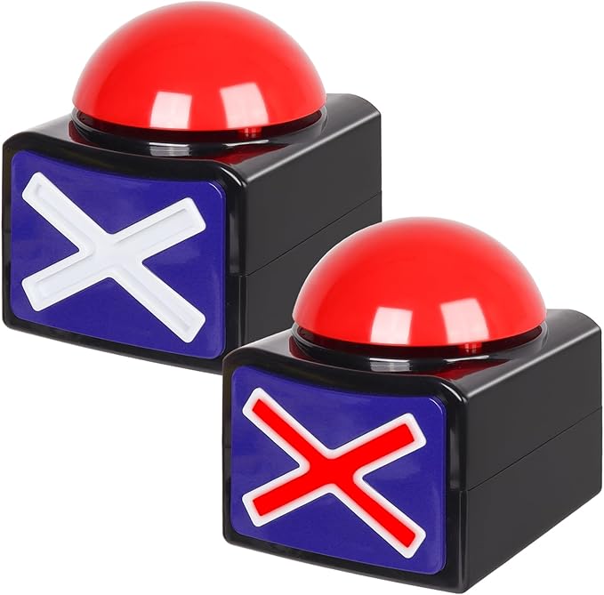 Buzzers for Trivia Games with Lights and Sound 2PCS Game Show Buzzers for Teacher Party Game Must Haves (2 PCS)