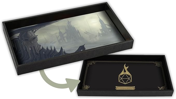 Forged Dice Co. Dice Tray 14" - Reversible Dice Rolling Mat - Compatible with Board Games and Tabletop RPGs Like Dungeons and Dragons Pathfinder Roleplaying Games - The Outlands