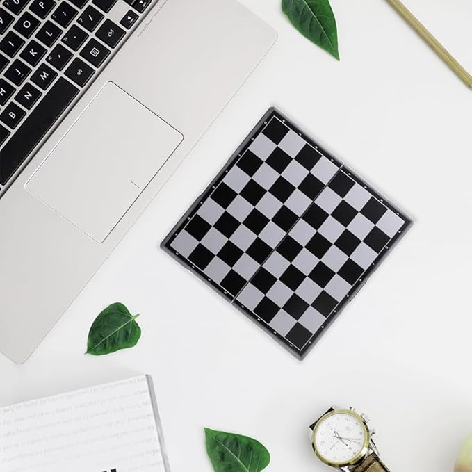Travel Magnetic Mini Chess Set-6.5'', Folding Chess Board Game, Educational Toys/Gift for Adults and Kids (Mini Set -Black Pieces)