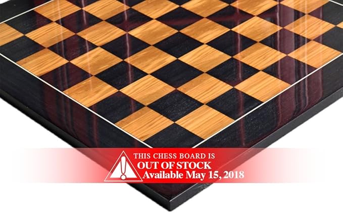 The House of Staunton Standard Traditional Chess Board - 2.25" (Blackwood & Olivewood - Gloss Finish)