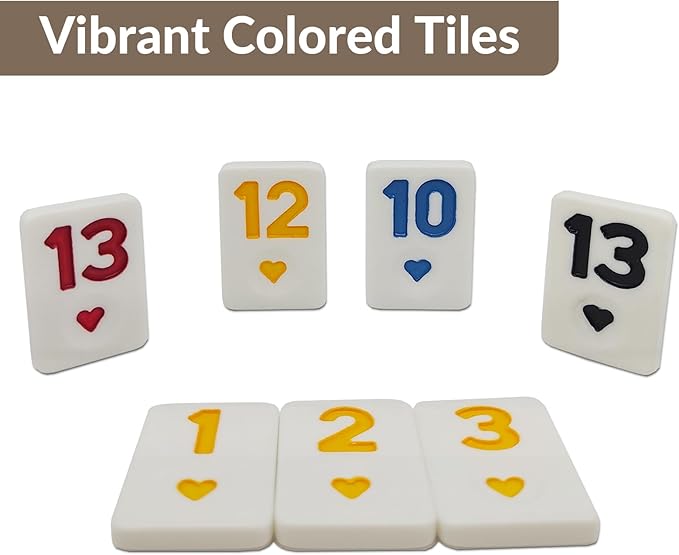 Rummy Cube 6 Player Edition with 6 Wooden Racks, Rummy Cube Game with Case 6 Players with Portable Case 160 Tiles Rummy Cube Travel Game Set for Family Adults Kids