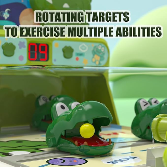 Dinosaur Crocodile Pinball Machine Board Kids Games Interactive Electronic Toys for Toddler Board Games Ages 3-5 Year Old Boy Birthday Gift,Baby Toy for Early Learning (Green) ﻿