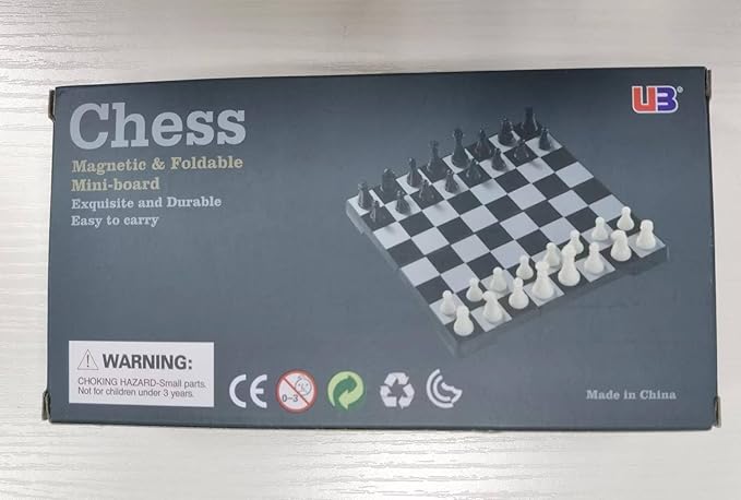 Travel Magnetic Mini Chess Set-6.5'', Folding Chess Board Game, Educational Toys/Gift for Adults and Kids (Mini Set -Black Pieces)