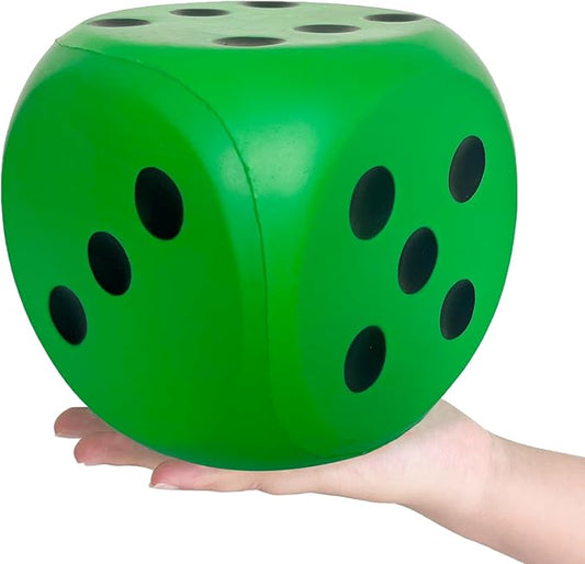 Giant 5.9 Inches Kawaii Foam Dice: A Fun-Filled, Educational Toy for Game Nights and Learning Sessions (Lucky Green)