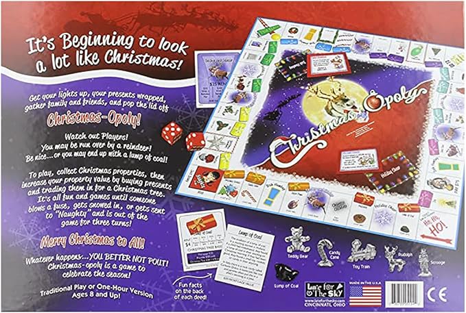Late for the Sky: Christmas-Opoly, Festive Twist on one of the Most Well Known Board Games, Christmas Theme to Celebrate the Season, For 2 to 6 Players