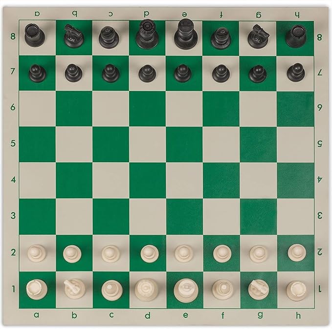 20 Inch Premium Portable Roll Up Chess Set, Durable Vinyl Chess Board Plastic Pieces & Convenient Carrying Bag, Ideal for Travel, Outdoor Fun, and Game Nights