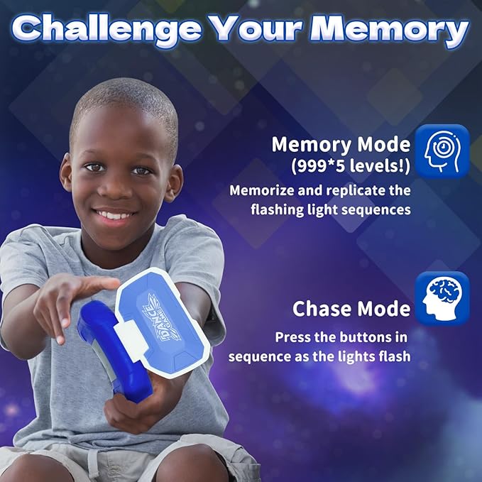 Fast Press Handheld Puzzle Game for Kids, 4 Modes Light Up Brain & Memory Games with LED Screen Electronic Pop Fidget Games Controller Travel Fidget Toys Gifts for 3-12 Years Old Kids Boy