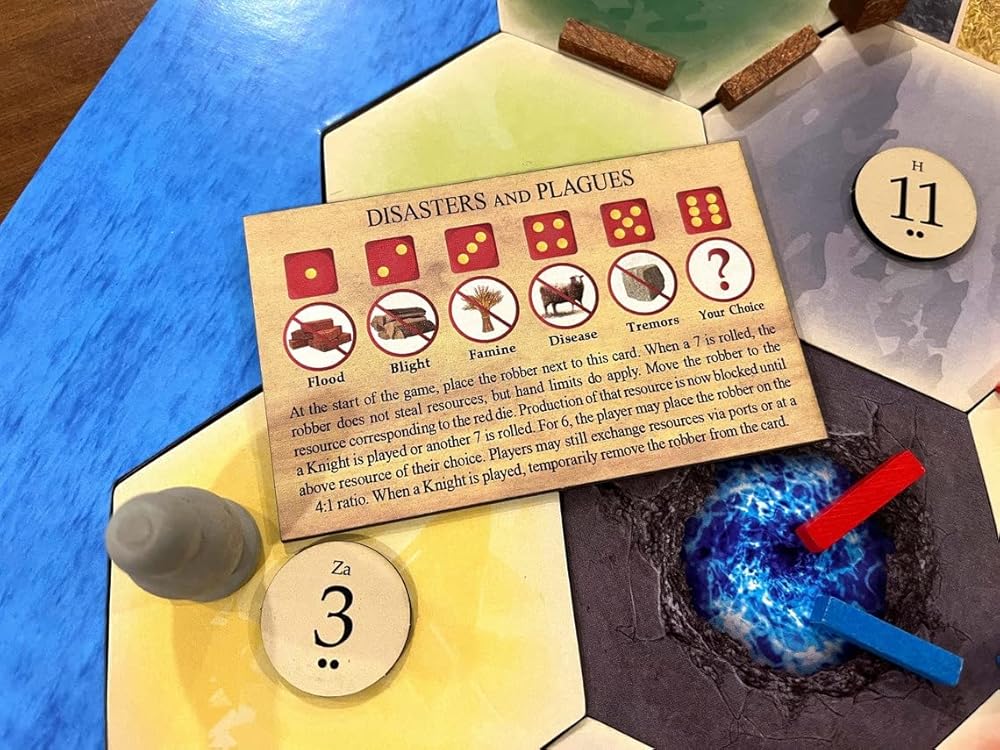 Disasters and Plagues Robber Scenario compatible with Catan's Settlers of Catan