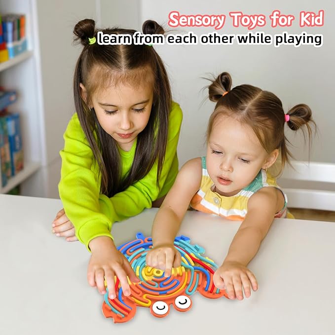 Silicone Sensory Activity Board,Double-Sided Busy Board for Fine Motor Skill,Fidget Toy for Calming, Stress, Anxiety, ADHD , Autism , Silent, No Mess , Kids 3+ & Adults(Crab,Colorful)