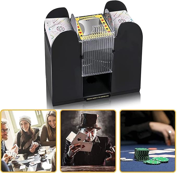 Nileole 6 Decks Automatic Card Shuffler, Battery-Operated for UNO,Phase10, Texas Hold'em, Poker, Home Card Games, Blackjack, Party Club