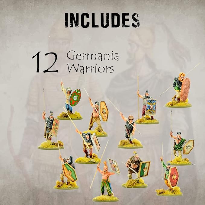 Wargames Delivered SPQR - Germania - Germanic Warriors. 28mm Miniatures Base, Roman and Greek Military Legion for Miniature War Games, and Roman War Game by Warlord Games