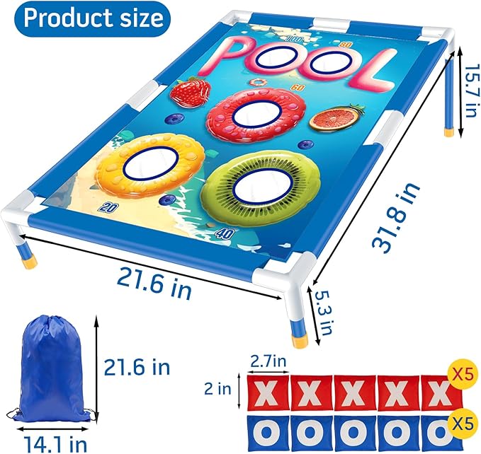 Remit Bean Bag Toss Game, Fun Outdoor Cornhole Set for Ages 3-8