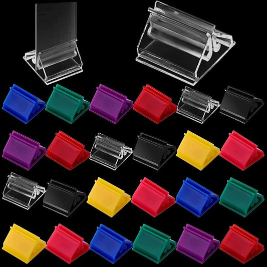 24Pcs Plastic Game Card Stands, Multi-Color Game Card Holder Board Game Pieces Stands DIY Game Card Stands for Board Game Markers Party Favor