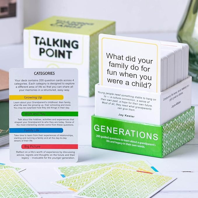 Generations Bundle: 400 Thought Provoking Conversation Starters - 2 Packs: Generations + Family