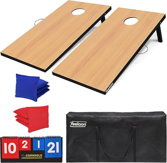 Cornhole Set, Tailgate/Regulation Size Cornhole Boards with 8 Bean Bags and Carrying Case, 3x2/4x2 Corn Hole Outdoor Game Toss Board for Adults Outside Activities
